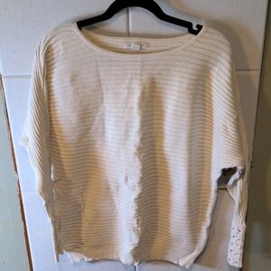 New York & Company Off-White Ribbed Sweater